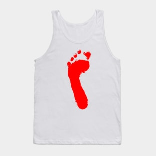 Red footprint Tank Top